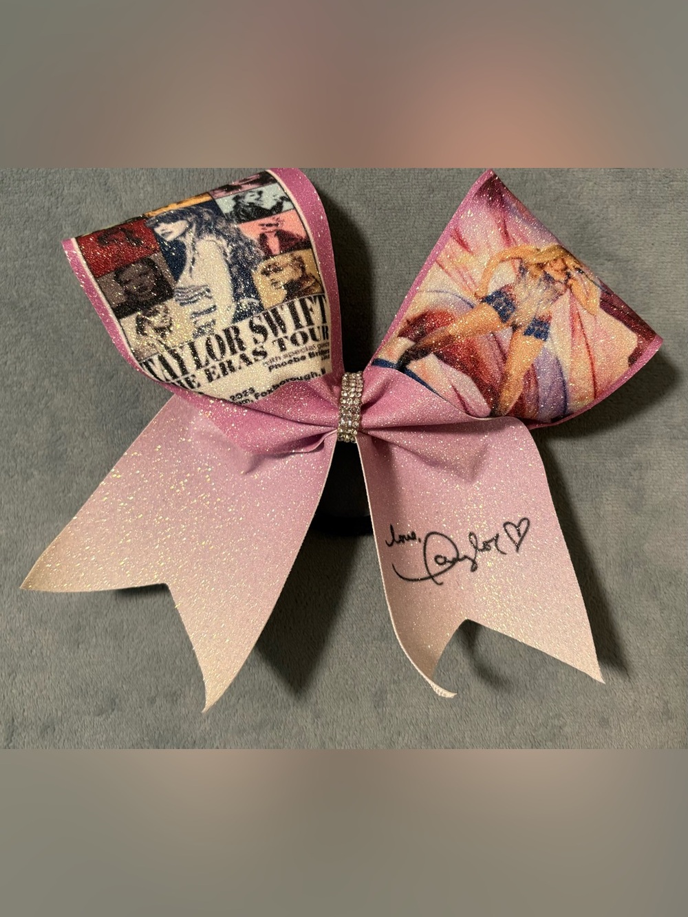 Taylor Swift  Full Glitter Stiff Vinyl Cheer Bow